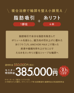 脂肪吸引［1部位］＋糸リフト［4本］　385,000円（税込）